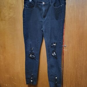Judy Blue Dark Distressed Skinny Jeans
